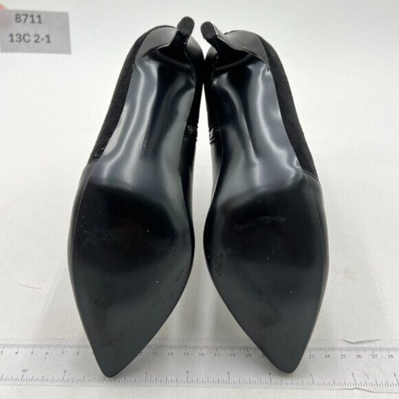 Womens Ankle Boots Pointed Toe Side Zipper Heeled Booties Party Dress Stiletto B - Picture 6 of 7